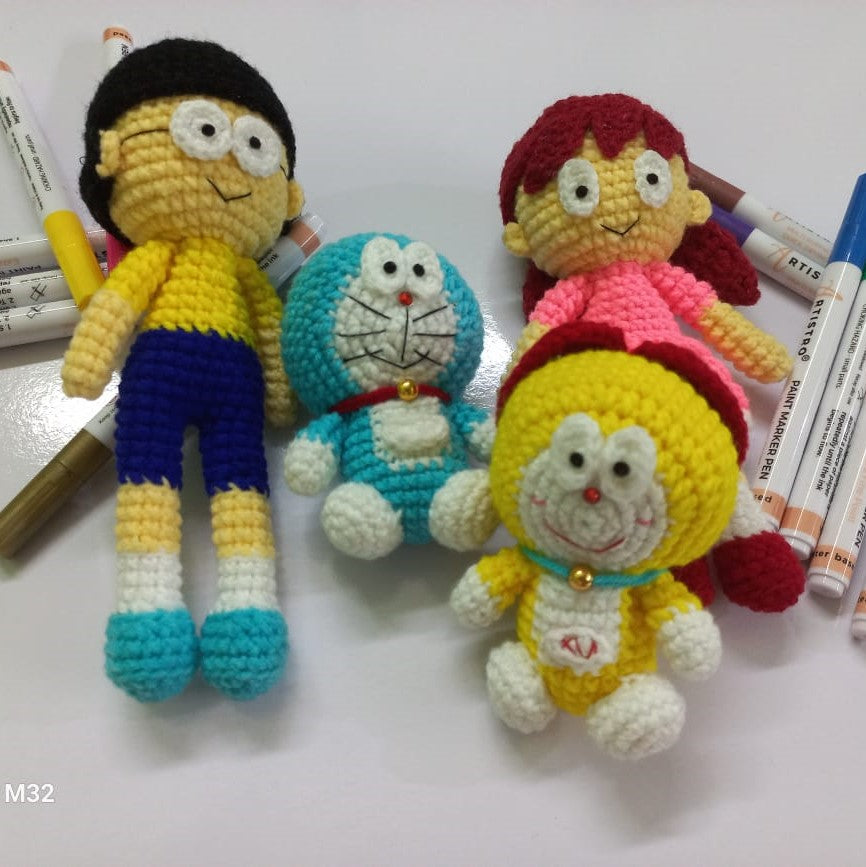 Doraemon Amigurumi Toy Set: Dorami, Nobi Nobita, Shizuka Minamoto