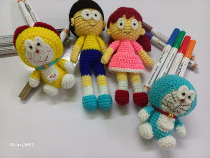 Doraemon Amigurumi Toy Set: Dorami, Nobi Nobita, Shizuka Minamoto