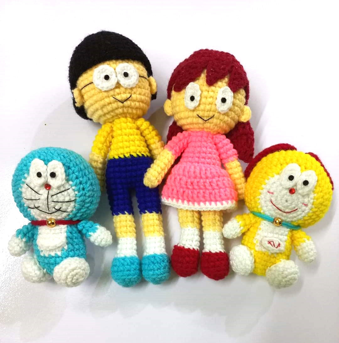 Doraemon Amigurumi Toy Set: Dorami, Nobi Nobita, Shizuka Minamoto