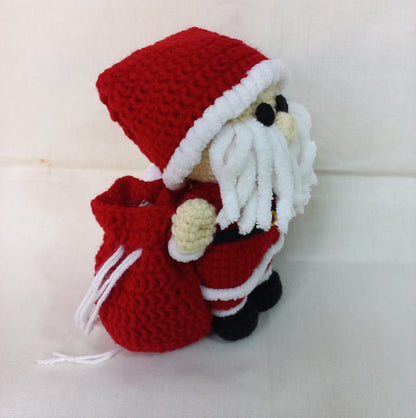 Santa's Delight Amigurumi: Jolly Claus with Gift-Filled Bag