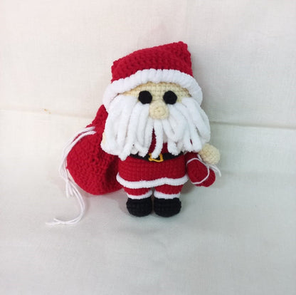 Santa's Delight Amigurumi: Jolly Claus with Gift-Filled Bag