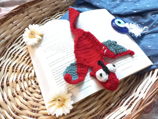 Dragon Crochet Bookmark: Handmade Fantasy-Inspired Page Marker for Book Lovers