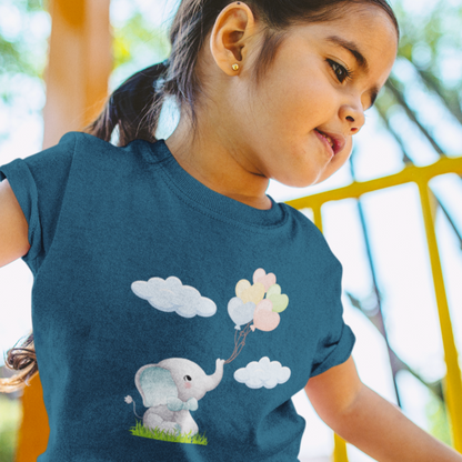 Adorable Elephant Toddler Tee: Playful Balloon Adventures