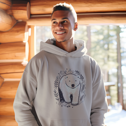 Arctic Explorer Unisex Printed Hoodie - Polar Bear Trek