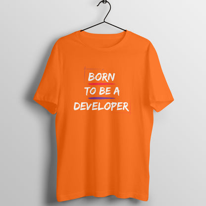 Born to Be Developer Tee: Men's Round Neck T-Shirt - Coding Pride