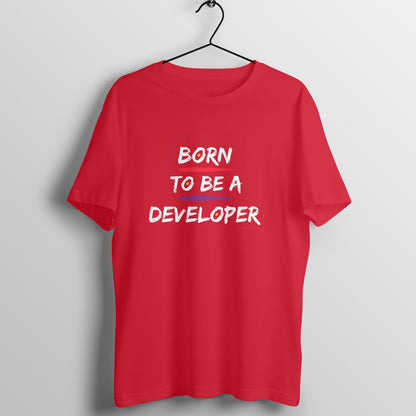 Born to Be Developer Tee: Men's Round Neck T-Shirt - Coding Pride