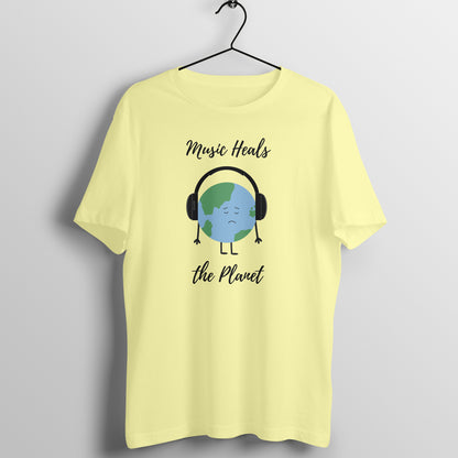 Healing Beats Tee: Men's Round Neck T-Shirt - Music Uniting Earth