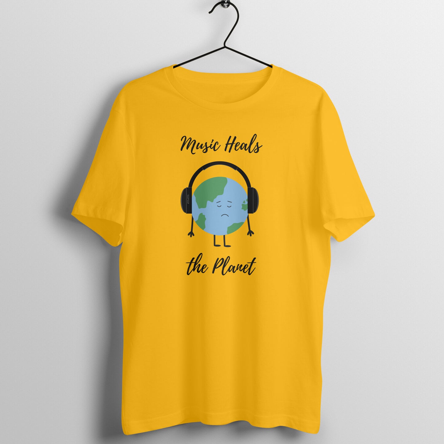 Healing Beats Tee: Men's Round Neck T-Shirt - Music Uniting Earth