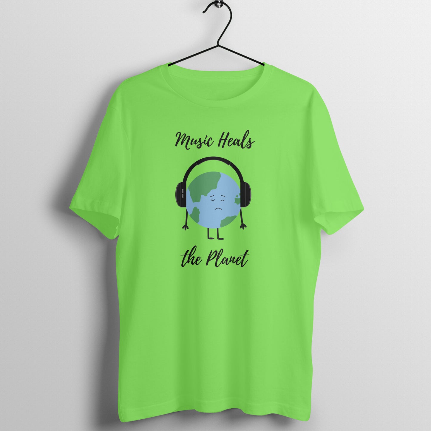 Healing Beats Tee: Men's Round Neck T-Shirt - Music Uniting Earth