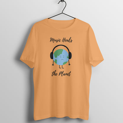 Healing Beats Tee: Men's Round Neck T-Shirt - Music Uniting Earth