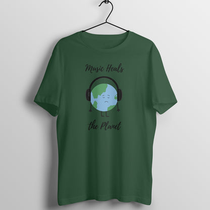 Healing Beats Tee: Men's Round Neck T-Shirt - Music Uniting Earth