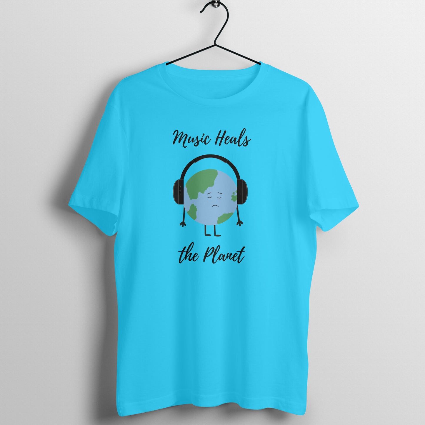 Healing Beats Tee: Men's Round Neck T-Shirt - Music Uniting Earth