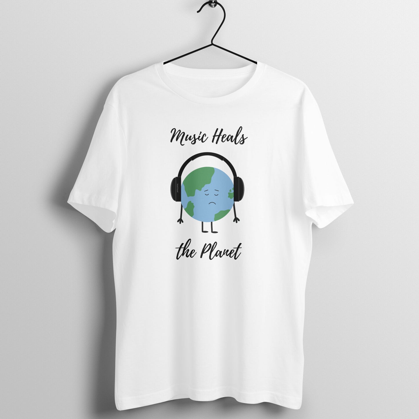 Healing Beats Tee: Men's Round Neck T-Shirt - Music Uniting Earth