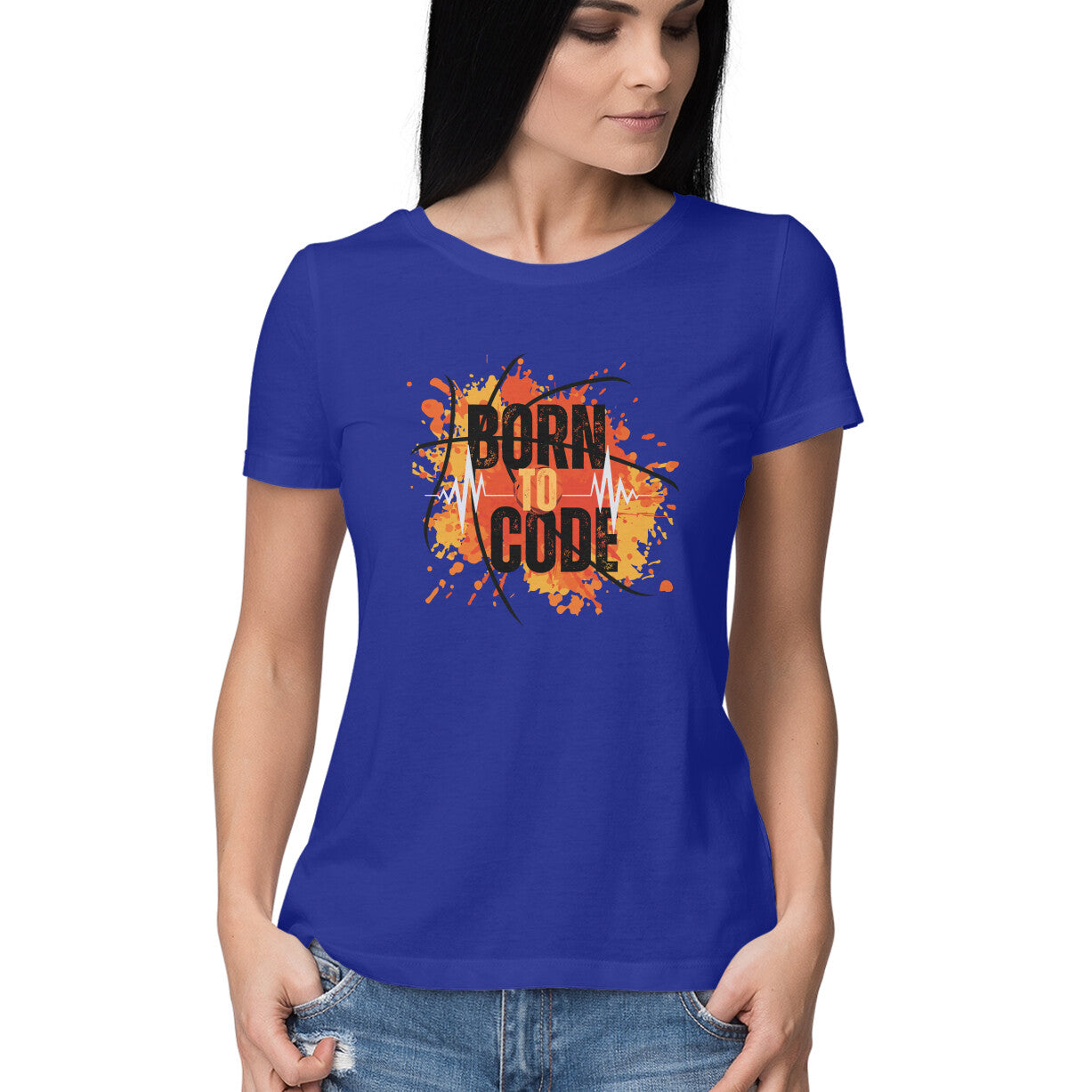 Born to Code: Women's Round Neck T-Shirt