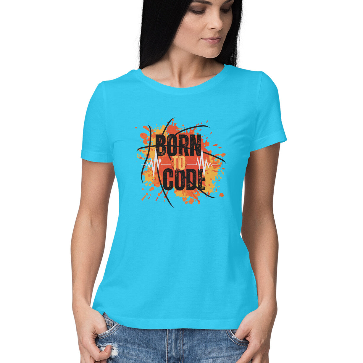 Born to Code: Women's Round Neck T-Shirt