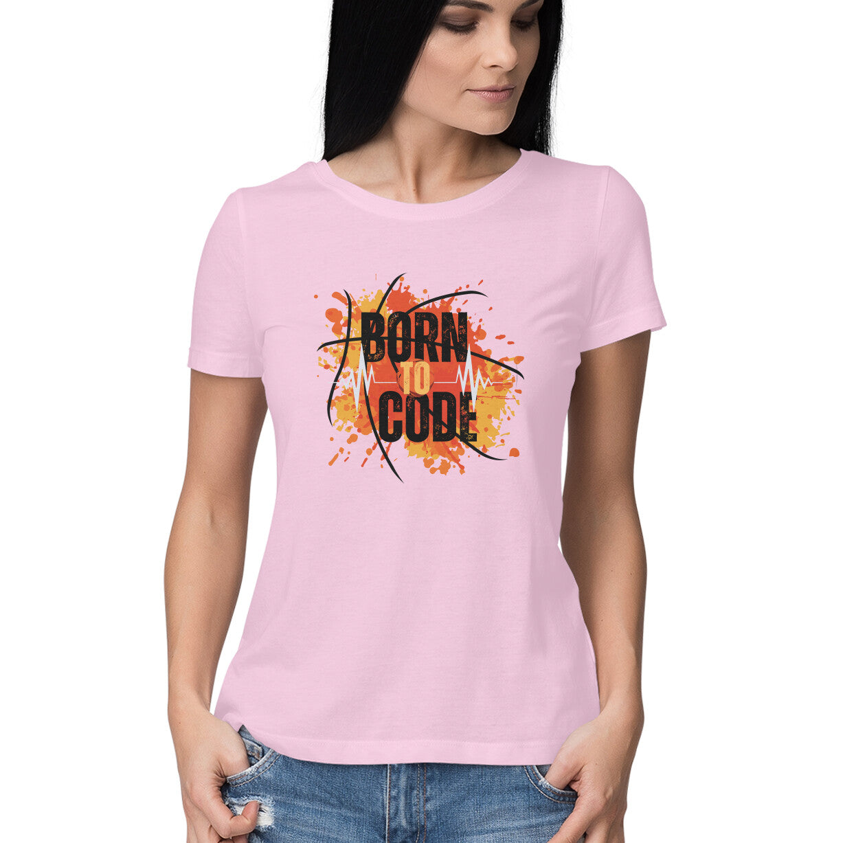 Born to Code: Women's Round Neck T-Shirt