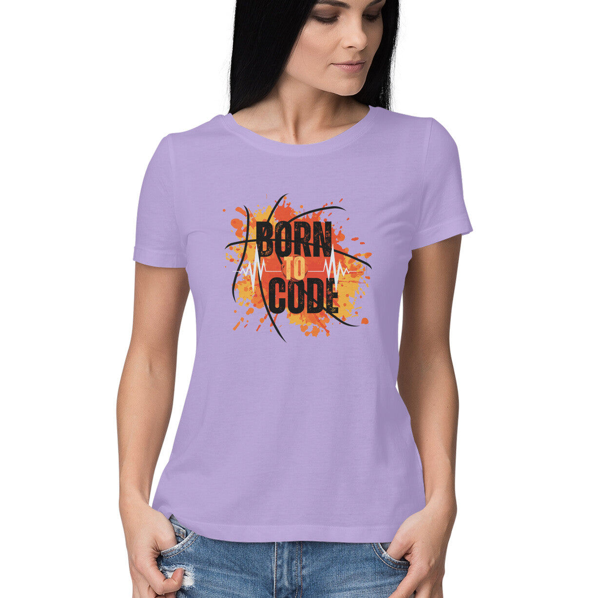 Born to Code: Women's Round Neck T-Shirt