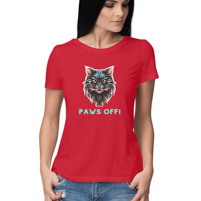 Angry Cat: Fierce Women's Round Neck T-Shirt with Attitude