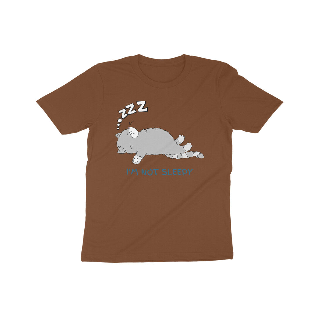 Dreamy Cat Nap: Kid's Round Neck T-Shirt - Playful Design