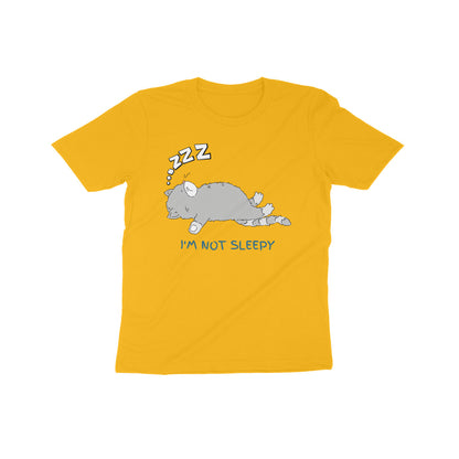 Dreamy Cat Nap: Kid's Round Neck T-Shirt - Playful Design