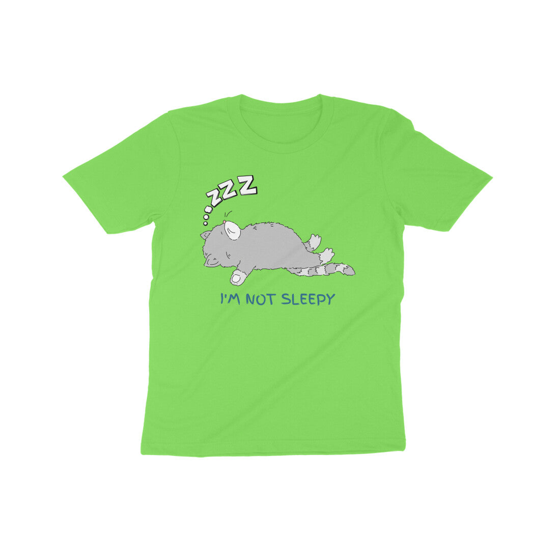 Dreamy Cat Nap: Kid's Round Neck T-Shirt - Playful Design