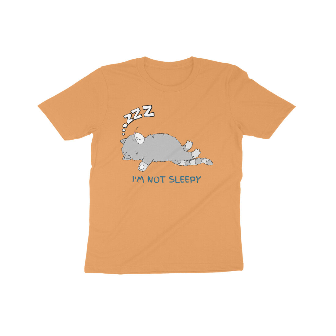 Dreamy Cat Nap: Kid's Round Neck T-Shirt - Playful Design