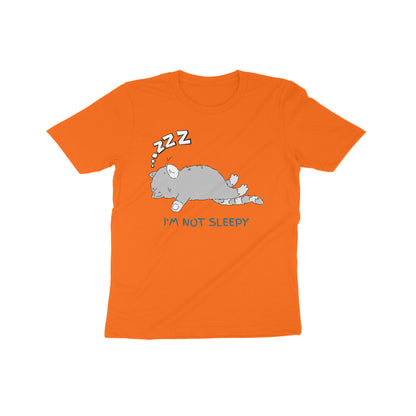 Dreamy Cat Nap: Kid's Round Neck T-Shirt - Playful Design