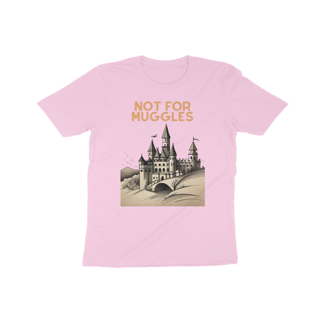 Enchanting Hogwarts: Kid's Round Neck T-Shirt - Not for Muggles