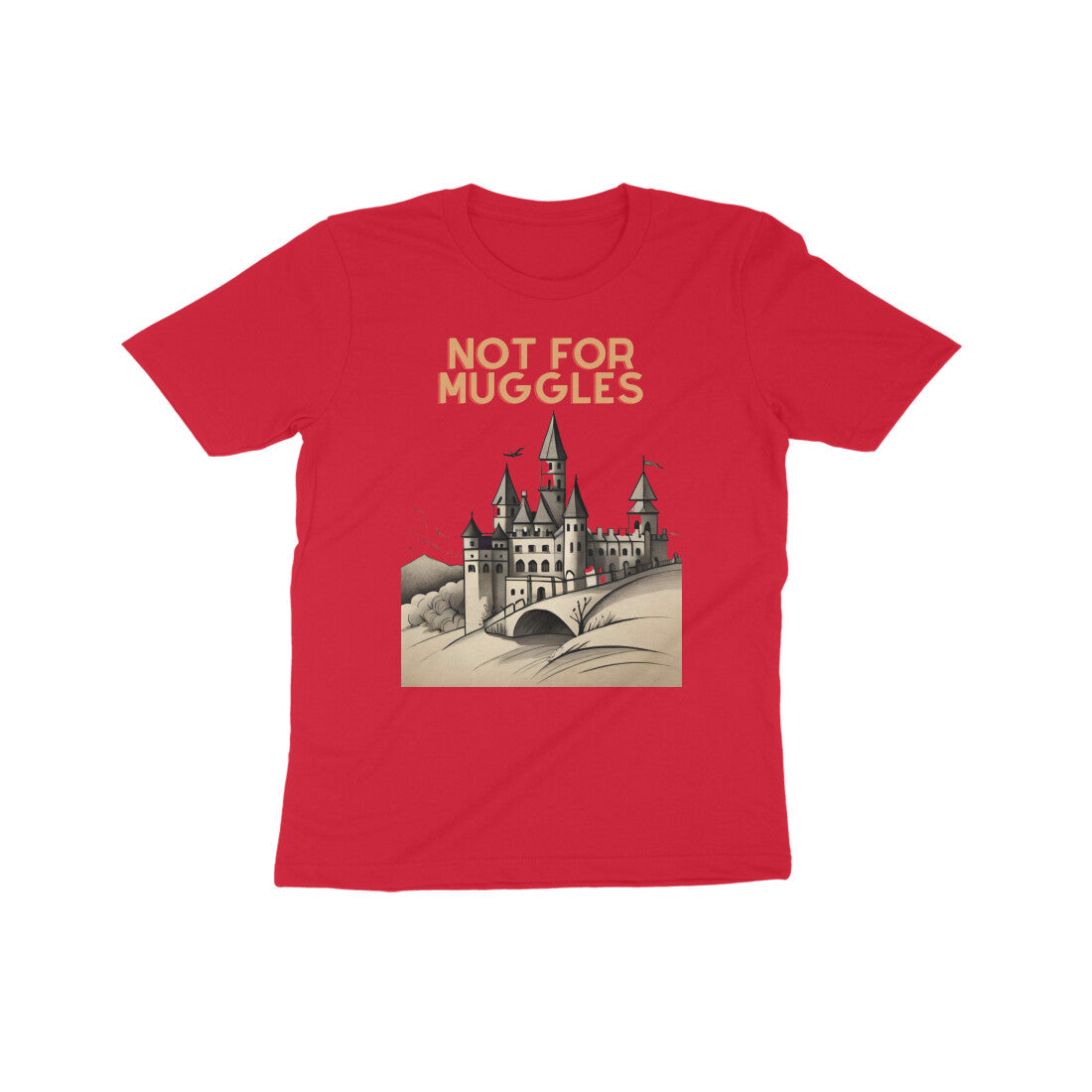 Enchanting Hogwarts: Kid's Round Neck T-Shirt - Not for Muggles