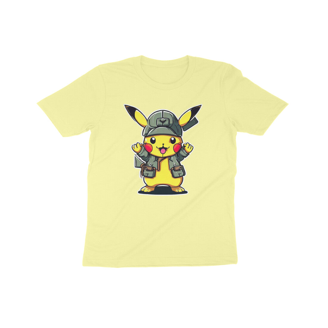 Pikachu Power: Kid's Round Neck T-Shirt - Adorable Pokémon Design