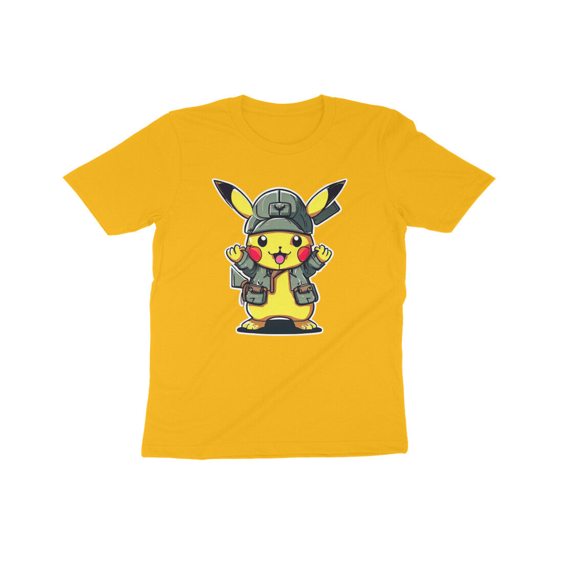 Pikachu Power: Kid's Round Neck T-Shirt - Adorable Pokémon Design
