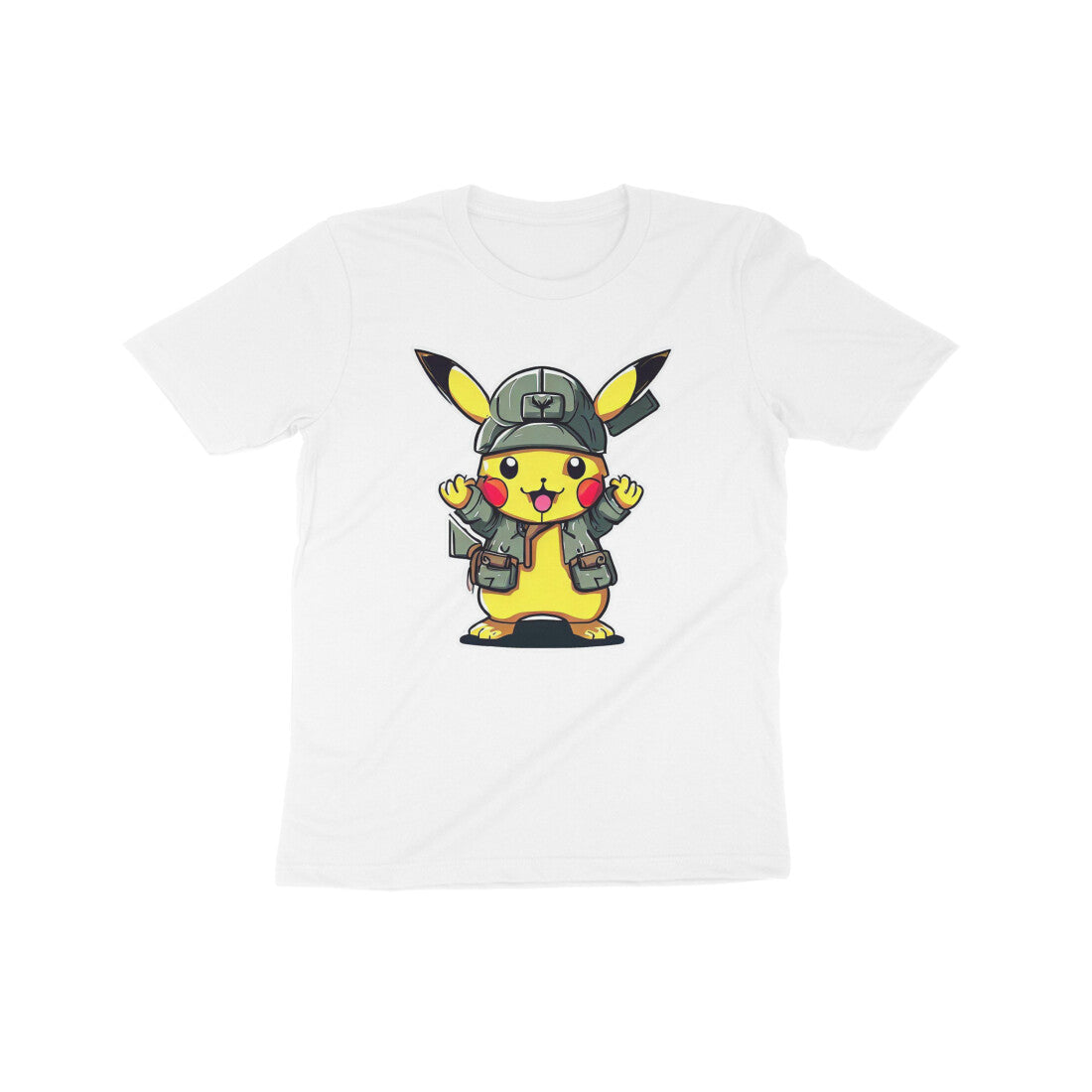 Pikachu Power: Kid's Round Neck T-Shirt - Adorable Pokémon Design