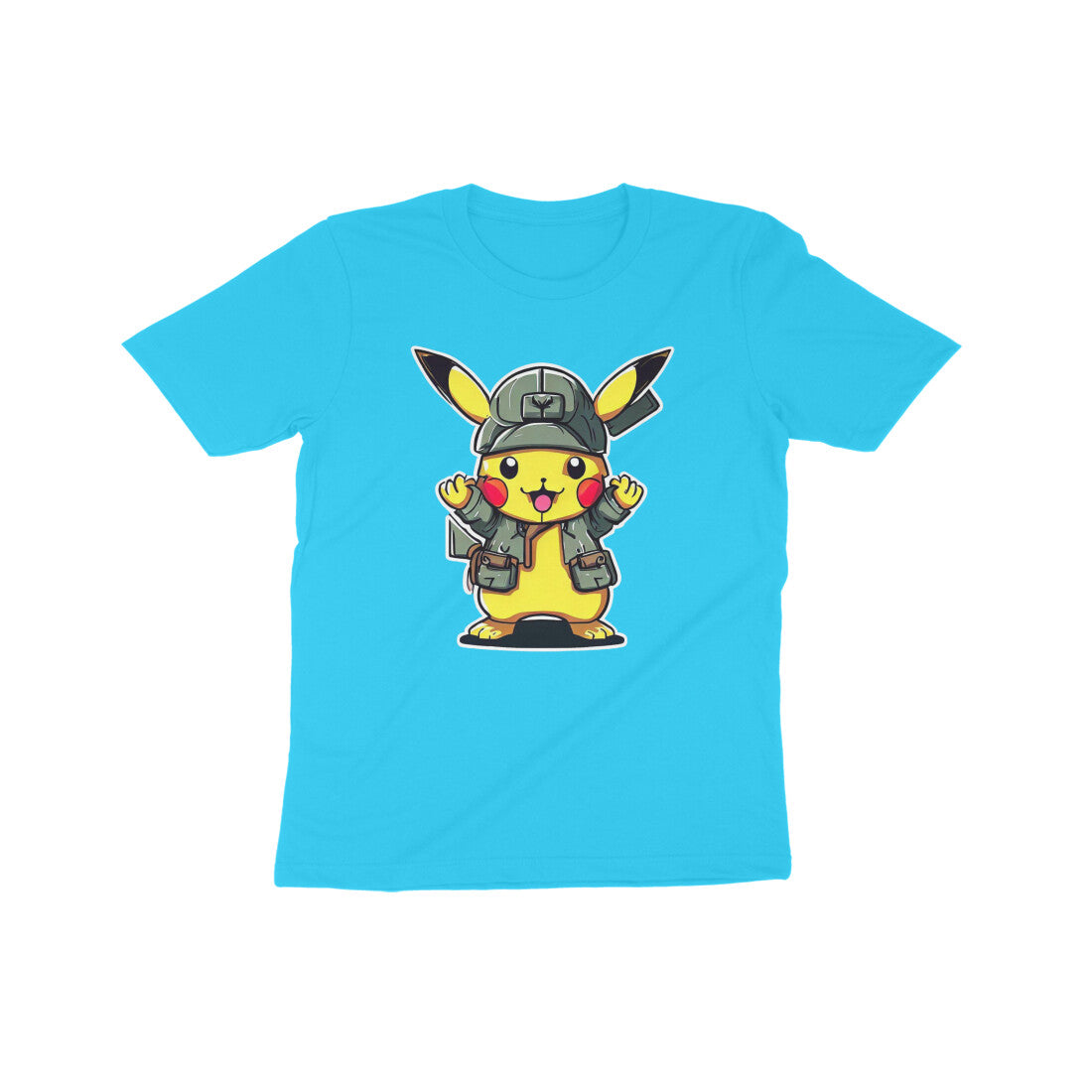 Pikachu Power: Kid's Round Neck T-Shirt - Adorable Pokémon Design