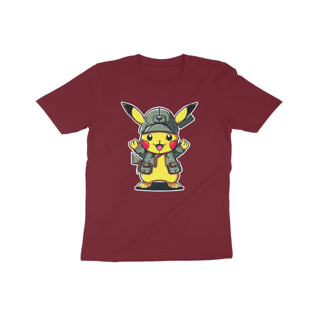Pikachu Power: Kid's Round Neck T-Shirt - Adorable Pokémon Design