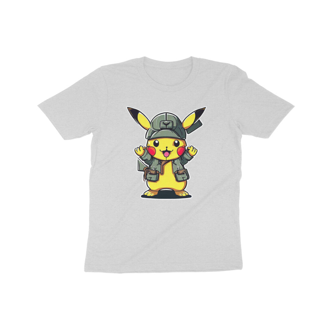 Pikachu Power: Kid's Round Neck T-Shirt - Adorable Pokémon Design