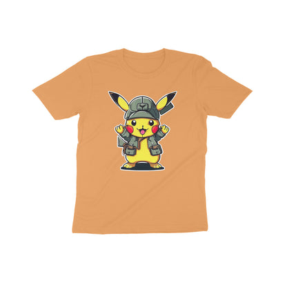 Pikachu Power: Kid's Round Neck T-Shirt - Adorable Pokémon Design