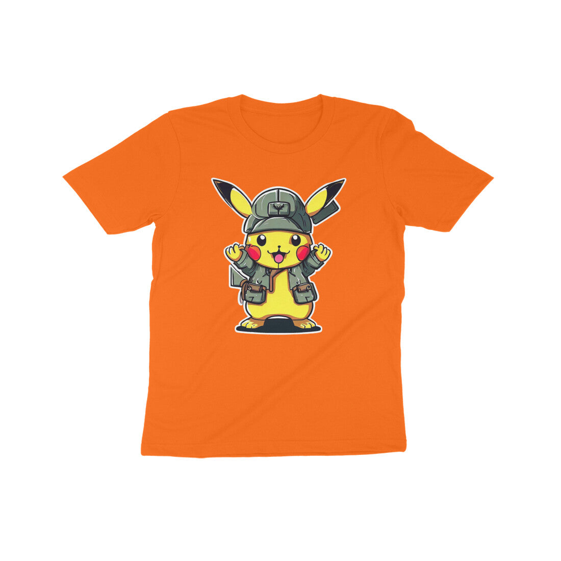 Pikachu Power: Kid's Round Neck T-Shirt - Adorable Pokémon Design