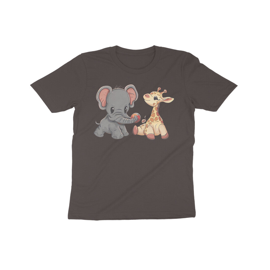 Adorable Animal Friends: Kid's Round Neck T-Shirt - Playful Design