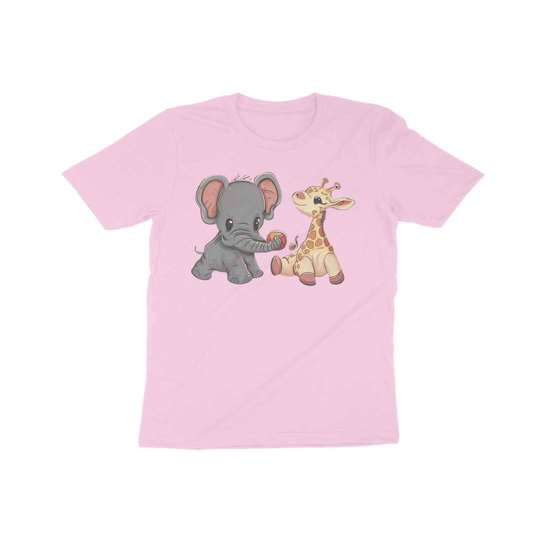 Adorable Animal Friends: Kid's Round Neck T-Shirt - Playful Design