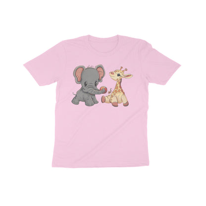 Adorable Animal Friends: Kid's Round Neck T-Shirt - Playful Design