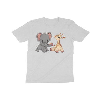 Adorable Animal Friends: Kid's Round Neck T-Shirt - Playful Design