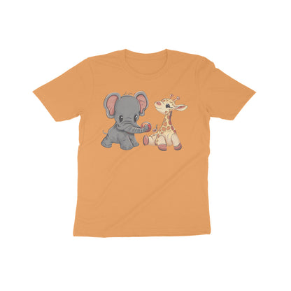 Adorable Animal Friends: Kid's Round Neck T-Shirt - Playful Design