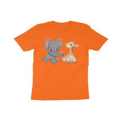Adorable Animal Friends: Kid's Round Neck T-Shirt - Playful Design