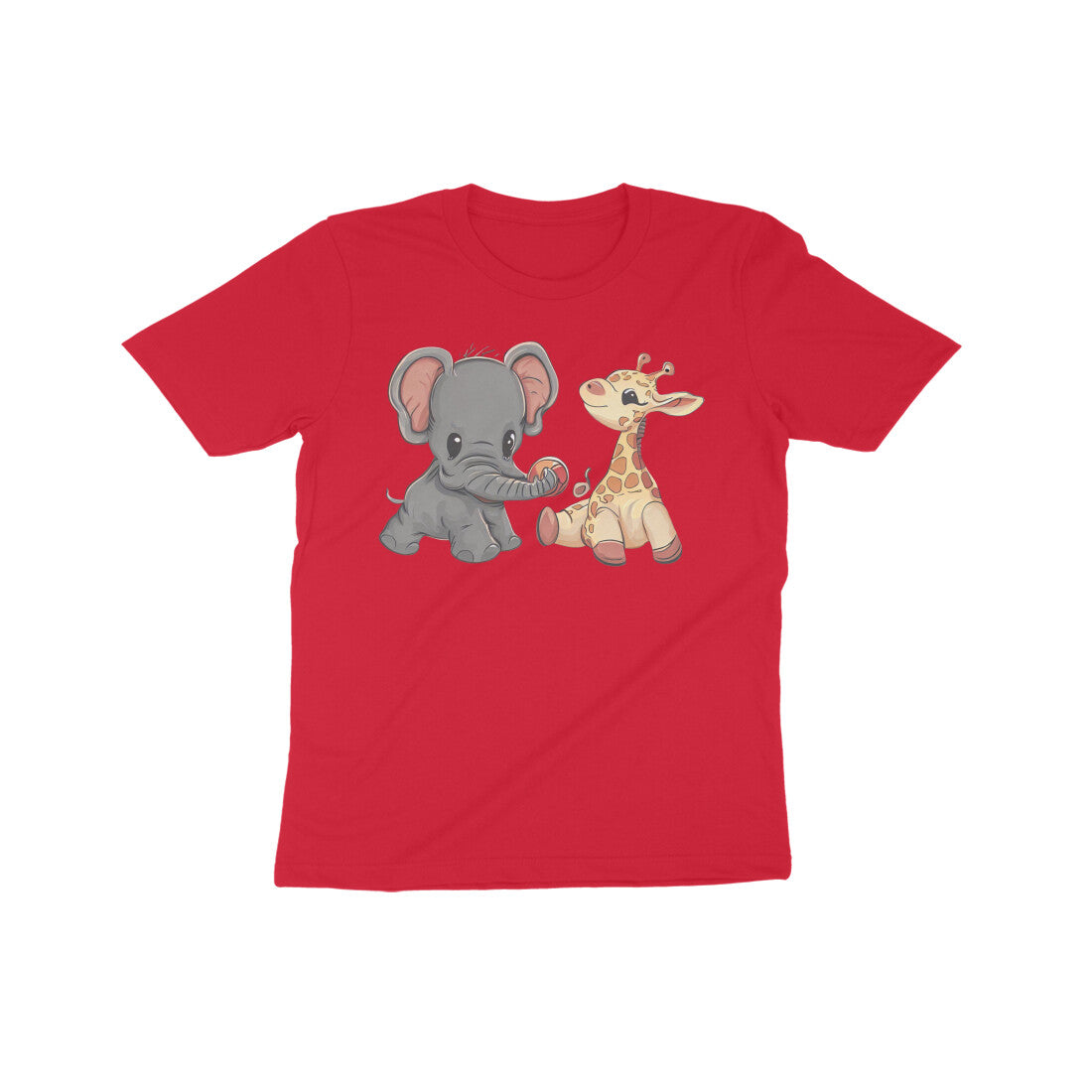 Adorable Animal Friends: Kid's Round Neck T-Shirt - Playful Design