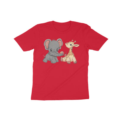 Adorable Animal Friends: Kid's Round Neck T-Shirt - Playful Design