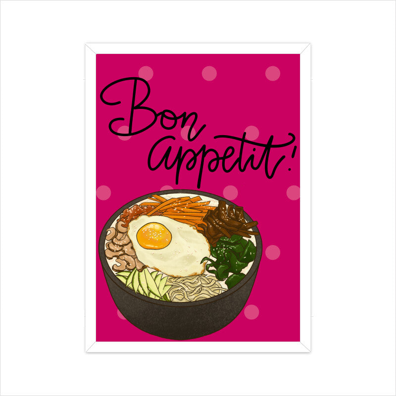 Bon Appetit: Elegant and Inviting Poster Celebrating Culinary Delights