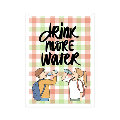 Drink More Water: Refreshing Poster Encouraging Hydration and Wellness