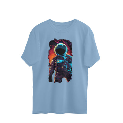 Astronaut in Space: Oversized Round Neck T-Shirt for Cosmic Style