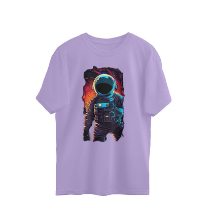 Astronaut in Space: Oversized Round Neck T-Shirt for Cosmic Style