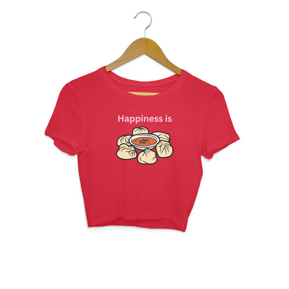 Happiness is Momo: Delightful Crop Top with Momo Design